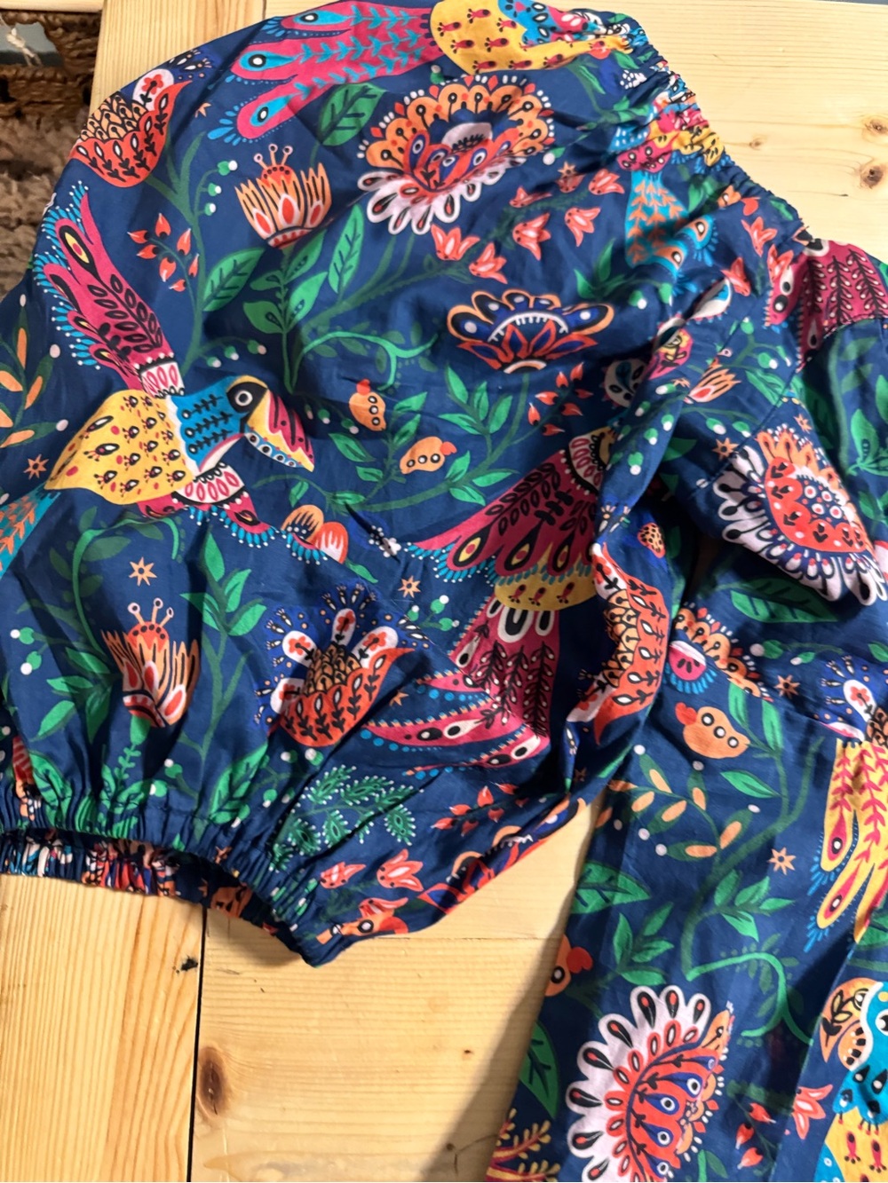 FARM Rio Navy Off-Shoulder Parrot & Floral Blouse - Picture 4 of 8